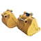 Q355BのCAT320 ZX200 DX200 SY205Cのための黄色い掘削機の石のバケツ0.8 CBM