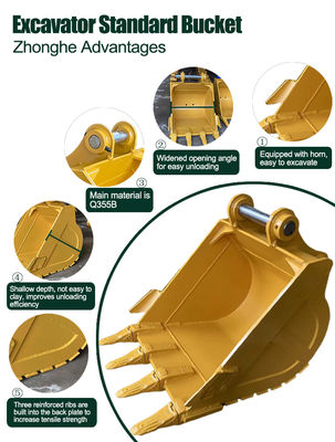 Q355B MN400 Hardox500 掘削機のバケツ 0.8 320 ZX200 DX200 SY205C のための 1 Cbm
