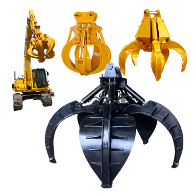 5本の指の20-24トンの掘削機のための油圧石のグラブ、1 CBM、1200キログラム